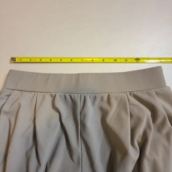 Halara Wide Leg Size M Pleated Trousers High Waist Flowy Dress Pants Taupe Grey - Picture 10 of 11